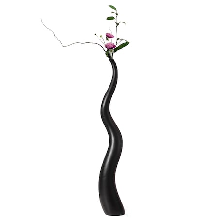 Uniquewise Tall Animal Horn Shape Floor Vase for Entryway Dining or Living Room, Ceramic Black 62 in. QI004040.L